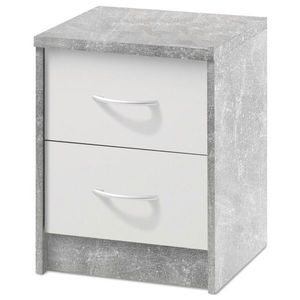 Noční stolek OPTIMUS 38-009 bílá/beton obraz