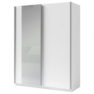 Šatní skříň se zrcadlem SPLIT bílá, šířka 150 cm obraz