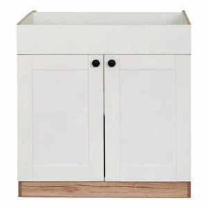 Spodní dřezová skříňka RUSTIK bílá matná/dub sanremo, šířka 80 cm obraz