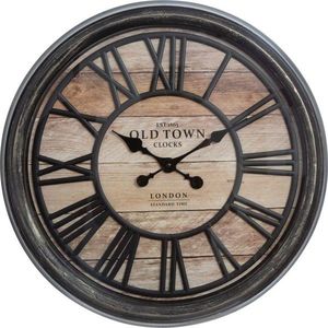 DekorStyle 3D nástěnné hodiny Old Town 50 cm hnědé obraz