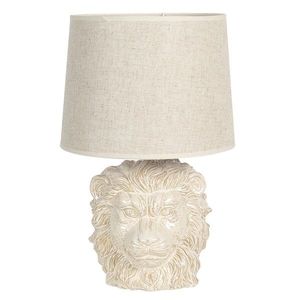 Béžová stolní lampa s hlavou lva - Ø 30*49 cm E27/max 1*60W 6LMC0019 obraz