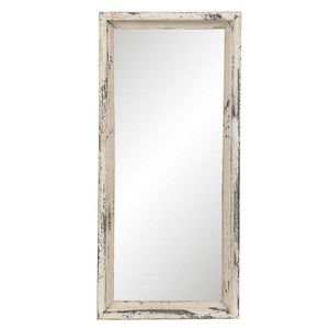 Vintage zrcadlo v bílém rámu s patinou Veillantif - 26*4*57 cm 52S202 obraz
