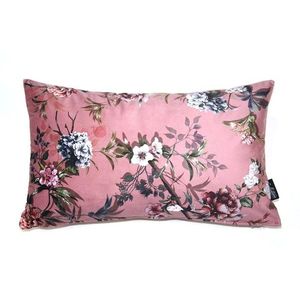 Růžový sametový polštář s květy Luisa roze- 30*50cm 8502941037036 obraz