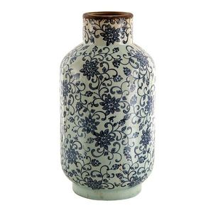 Dekorativní keramická váza s modrými květy Tapp - Ø 17*31 cm 6CE1379 obraz