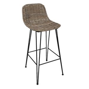 Ratanová barová stolička s kovovou podnoží Rattion - 40*40*93 cm 5Y0409LR obraz