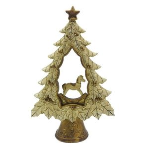 Vánoční dekorace stromek s houpacím koníkem - 13*5*20 cm 6PR4871 obraz