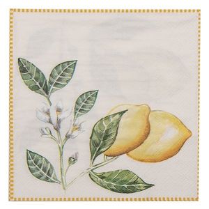 Papírové ubrousky s citróny Lemons & Leafs - 33*33 cm (20ks) LEL73 obraz