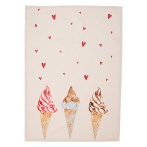 Béžová bavlněná utěrka se zmrzlinou Frosty And Sweet - 50*70 cm FAS42-1 obraz
