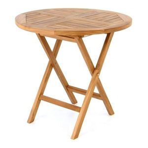 DIVERO 2211 kulatý zahradní stolek z týkového dřeva, Ø 80 cm obraz