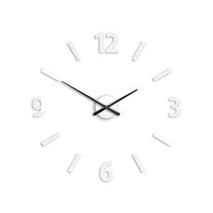 Moderní nástěnné hodiny KLAUS WHITE (nalepovací hodiny na stěnu) obraz