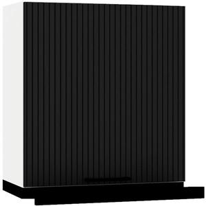 Kuchyňská skříňka Kate w60/68 slim pl s černou kapucí černý puntík obraz