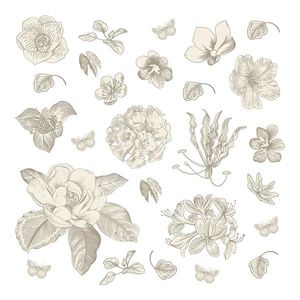 Samolepící dekorace Pastelové květy, 30 x 30 cm obraz
