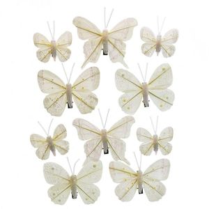 Sada vánočních ozdob Motýlci bílá, 10 ks obraz