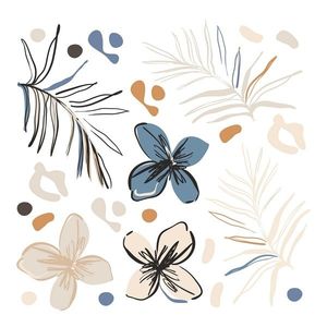 Samolepicí dekorace Vector graphic florals, 30 x 30 cm obraz