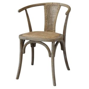 Přírodní dřevěná židle s výpletem a opěrkami Old French chair - 50*45*79 cm 41055100 (41551-00) obraz