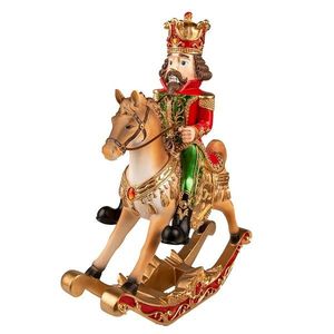 Červeno-zlatá dekorace Louskáček na houpacím koni - 32*13*39 cm 6PR3784 obraz