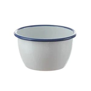 Bílá smaltovaná salátová miska s modrou linkou White blue - Ø 13, 5*7, 5cm 16005 obraz