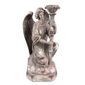 Béžovo-šedý antik svícen Anděl- 15*14*29 cm 6PR3733 obraz