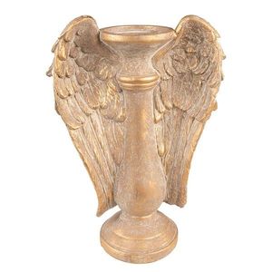 Zlatý antik svícen s andělskými křídly Wings - 24*12*33 cm 6TE0437 obraz