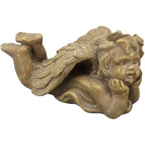 Bronzovo - hnědý antik květináč ležící Anděl - 30*16*15 cm 241694 obraz