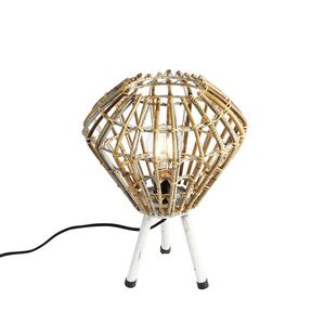 Venkovská stolní lampa stativ bambus s bílou - Canna Diamond obraz