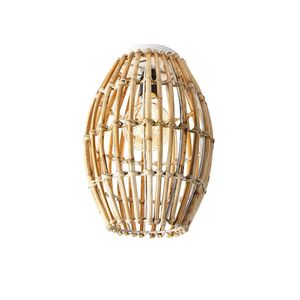 Venkovské stropní svítidlo bambusové s bílou - Canna Capsule obraz