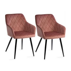 HowHomely SADA 2x Jídelní židle RICO růžová obraz