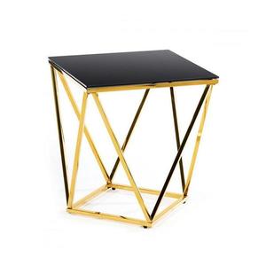HowHomely Konferenční stolek DIAMANTA 50x50 cm zlatá/černá obraz