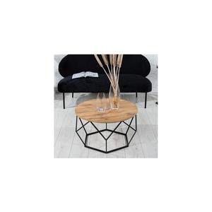 HowHomely Konferenční stolek MARMUR 40x70 cm černá/hnědá obraz