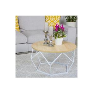HowHomely Konferenční stolek DIAMOND 40x70 cm bílá/béžová obraz