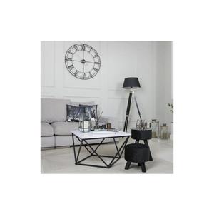 HowHomely Konferenční stolek CURVED 62x62 cm černá/bílá obraz