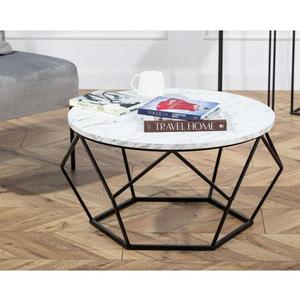 HowHomely Konferenční stolek MARMUR 40x70 cm černá/bílá obraz