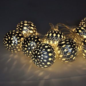 Solight Světelný LED řetěz s 10 stříbrnými koulemi, 1 m, studená bílá obraz