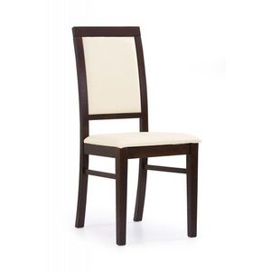 Jídelní židle SYLWEK 1 Tmavý ořech / krémová (CAYENNE 1112), Jídelní židle SYLWEK 1 Tmavý ořech / krémová (CAYENNE 1112) obraz