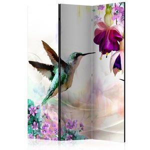 Paraván Hummingbirds and Flowers Dekorhome 135x172 cm (3-dílný) obraz
