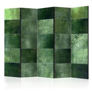 Paraván Green Puzzle Dekorhome 225x172 cm (5-dílný), Paraván Green Puzzle Dekorhome 225x172 cm (5-dílný) obraz