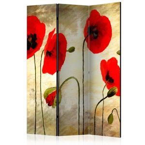 Paraván Golden Field of Poppies Dekorhome 135x172 cm (3-dílný) obraz