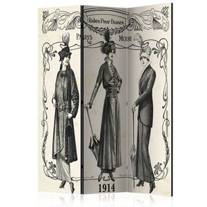 Paraván Dress 1914 Dekorhome 135x172 cm (3-dílný) obraz