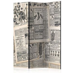 Paraván Vintage Newspapers Dekorhome 135x172 cm (3-dílný) obraz