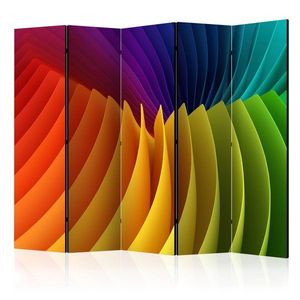 Paraván Rainbow Wave Dekorhome 225x172 cm (5-dílný), Paraván Rainbow Wave Dekorhome 225x172 cm (5-dílný) obraz