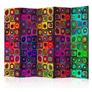 Paraván Colorful Abstract Art Dekorhome 225x172 cm (5-dílný) obraz