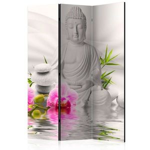 Paraván Buddha and Orchids Dekorhome 135x172 cm (3-dílný) obraz