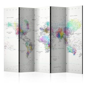 Paraván White-colorful world map Dekorhome obraz