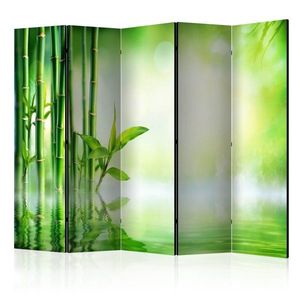 Paraván Green Bamboo Dekorhome 225x172 cm (5-dílný) obraz