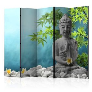 Paraván Meditating Buddha Dekorhome 225x172 cm (5-dílný) obraz
