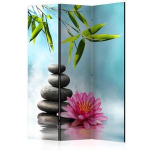Paraván Water Lily and Zen Stones Dekorhome 135x172 cm (3-dílný) obraz