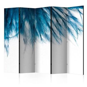 Paraván Sapphire Feathers Dekorhome 225x172 cm (5-dílný) obraz