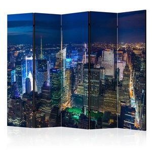 Paraván Manhattan - night Dekorhome 225x172 cm (5-dílný) obraz