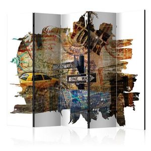 Paraván New York Collage Dekorhome 225x172 cm (5-dílný) obraz