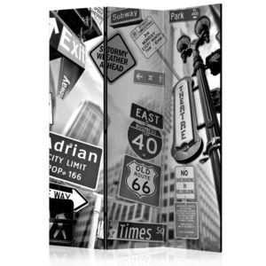 Paraván Roads to Manhattan Dekorhome 135x172 cm (3-dílný) obraz